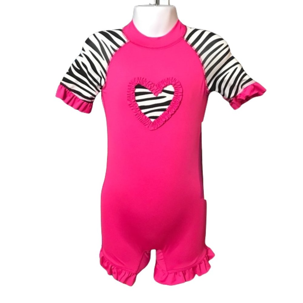 Wipette One Piece Hot Pink Zebra Swimsuit New
